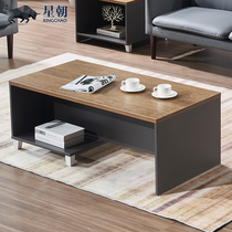 Simple modern office living room storage simple double layer creative board wooden Nordic small apartment table cabinet long coffee table