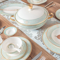 REONE high-grade bone china tableware dishes set home European Phnom Penh Bowl Bowl set wedding gift Bowl set