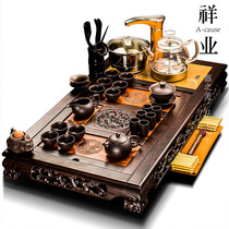 Xiangye ebony solid wood tea tray tea set set Purple sand set Kung fu office reception automatic integrated household