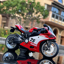 Simulation 1 12 Ducati motorcycle model alloy return car locomotive sound and light racing boy childrens toy car