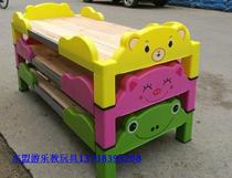 Kindergarten cartoon plastic wooden bed childrens bed baby special nap stacking bed Primary School handrail bed