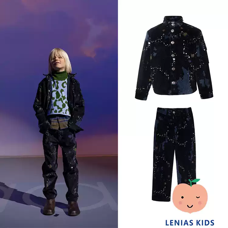 Lenias LN家paade mode22AW秋冬亮晶晶衬衫+裤子套装