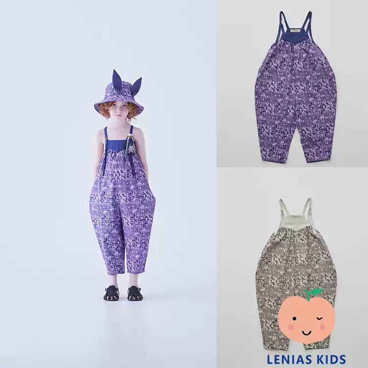lenias LN家 eLfinFolk 22SS春夏新 儿童印花两色选背带裤