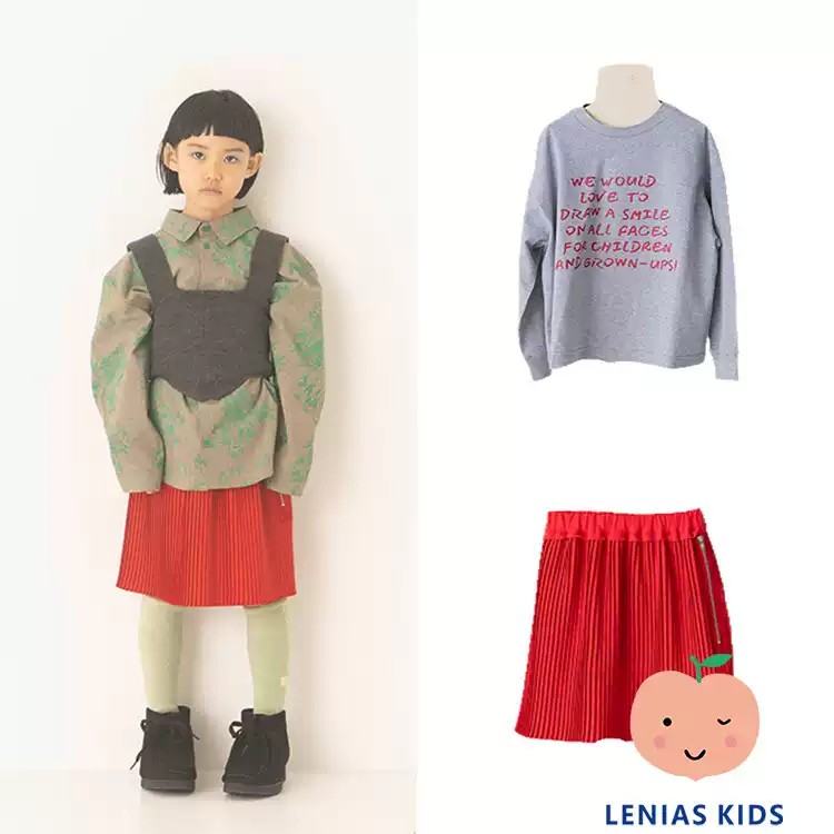 Lenias LN家日本folk made 23AW秋冬 长袖卫衣+百褶半裙