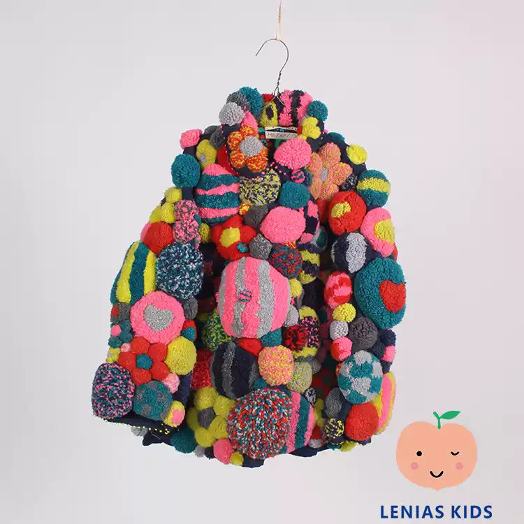 Lenias LN家 意大利 Pero 24 独家 手工制作 毛球球外套