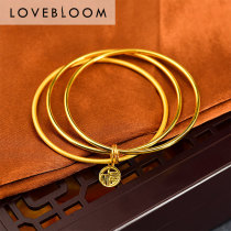 Sansheng III gold bracelet gold bracelet 9999 pure gold pure gold 3d hard gold womens new bracelet gold bracelet plain ring