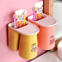 Childrens brush Cup hanging wall cute wash mug cartoon cylinder home baby hanging wall cup set