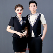 Night club ktv bar Young master dj Princess waiter work clothes Summer suit short-sleeved men and women black