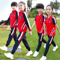 Girls spring and autumn suits baseball uniforms primary school uniforms Summer childrens sports class uniforms red first-year garden uniforms