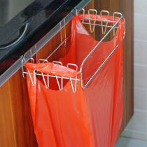 Punch-free kitchen garbage bag hanger 304 stainless steel garbage rack creative wall-mounted cabinet door rear adhesive hook