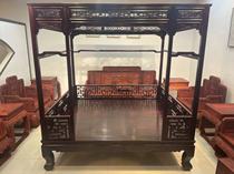 Fuliantian furniture Zambia blood sandalwood shelf bed mortise and tenon structure Ming and Qing classical solid wood double bed