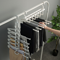 Mobile pants rack Retractable pants hang household incognito clip pants hanger Folding multi-layer multi-function storage artifact