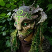 Tree elf headgear full face Halloween cos handsome monster forest elf mask bar haunted house npc prop man