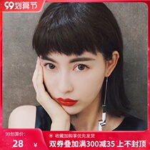 Bangs wig female real hair dog gnaw bangs wig natural round face eyebrows on Bangs face no trace fake bangs
