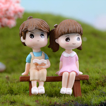Boys and girls classmates reading books Small doll stool Ins Scene Birthday party Baking cake Dress up decoration Plug-in