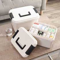 Medical box household storage box double-layer portable first aid medicine box College student medicine box dormitory drug storage box medicine box medicine box