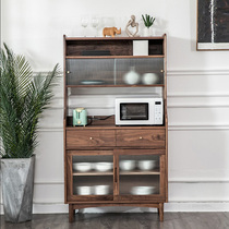 Nordic Black Walnut sideboard wine cabinet solid wood lockers modern simple porch cupboard home water Cabinet customization