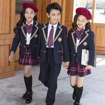 Primary school school uniform Spring and autumn suit suit British style three-piece kindergarten garden suit Graduation performance suit class suit