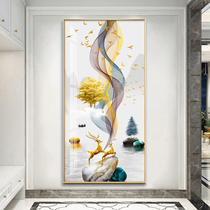 Light luxury modern simple entrance decorative painting Door-to-door wall crystal painting Corridor aisle three-dimensional fantasy hanging painting