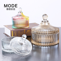 European luxury crystal transparent glass purification degaussing bowl container creative jewelry box with lid candy jar ornaments