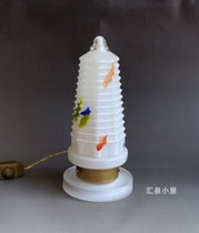 8090s old glass material pagoda shape stir tire glass dimming table lamp ornaments unique shape 