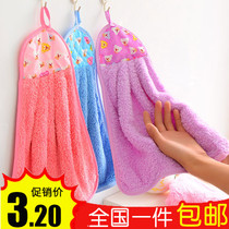 Creative cartoon hanging hand towel Super absorbent coral velvet thickened hand towel Kitchen rag dishwashing cloth towel