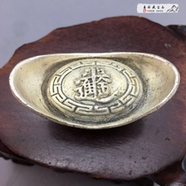  White copper casting Daqing Library silver dollar treasure Silver ingot daily entry Doujin Jin Jin Wanli lucky entry treasure film and television props