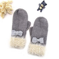 NOABAT Girls' Gloves Fall Winter Baby Fingers Feather Yarn Baby Wool Gloves Comfortable Warm Knitted Gloves