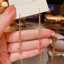 South Korea Dongdaemun Fashion Super Fairy long style streaming Soar earrings Earrings Temperament Net Red 100 Hitch Pendant Earrings