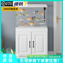 Entrance fish tank cabinet integrated floor-to-ceiling turtle ecological tank small free water living room household partition with bottom cabinet customization