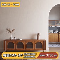 Wood Mo furniture Nordic retro creative solid wood TV cabinet combination wall cabinet side cabinet living room small apartment modern Italian style