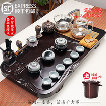 Tea set ebony wood tea tray whole set of kung fu tea table combination purple sand household integrated automatic living room
