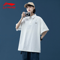Li Ning Short Sleeve POLO Shirt Male And Female Couples Summer Day College Craze Relaxed Casual Cotton Turtlenecks Half Sleeve T-shirt