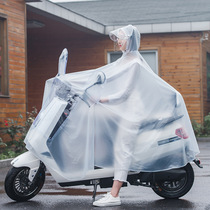 Electric battery car transparent raincoat long fashion full body anti-rain bicycle womens single plus thickened poncho