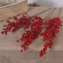 Chestnut Ou fortune fruit berry simulation flower living room decoration home decoration red fake berry small red fruit placement floral art