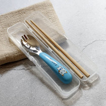 Naturalist fork spoon one spoon portable tableware box set stainless steel 304 wooden chopsticks baby spoon child