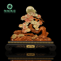 High-grade natural jade landscape ornaments Chinese living room entrance wine cabinet Office lucky rockery decorative crafts