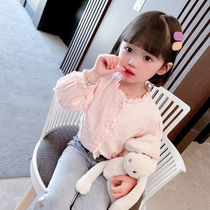 Little Jacko 2021 New Product ~ New stand collar baby children Spring and Autumn shirt shirt lace lace girl princess 3