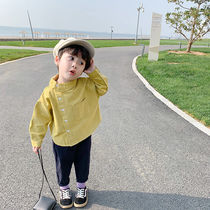 Small chattering 2021 new products ~ children's clothing boys children's shirts children's long sleeve coat shirt baby foreign style coat 3