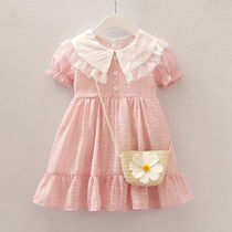 2021 summer new girls  dresses summer western style swimsuit cotton skirt childrens clothes female baby princess skirt