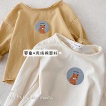 Little Jigu childrens clothing New ~ childrens base shirt boys and girls long sleeve family T-shirt cotton clothes thin