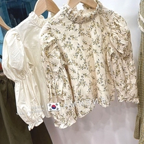 South Korean childrens clothing 2022 new pure cotton girl long sleeve shirt Fashion comfort baby 100 hitch base doll-shirt tide