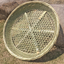 Bamboo woven tofu griddle with hole size mesh round drying seer household pure handmade dustpan bamboo product farmhouse blue
