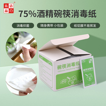 Two boxes of disposable tableware disinfection wipes Cleaning dishes and chopsticks disinfection paper Edible alcohol 200 pieces