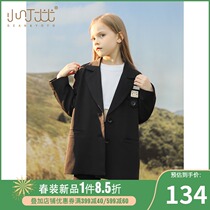 Girls blazer Spring and Autumn 2022 New style childrens spring Black Middle School Spring Fashion suit