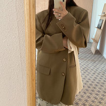 Yingzi oni Korean version of design sense temperament vintage small suit jacket women casual loose profile Top Autumn