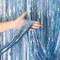 Laser Rain Curtain Birthday Party Background Wall Decoration Props Children Bujing Rain Silk Festive Arrangement Streaming Su Creativity