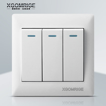 European and American Japanese grid 86 type concealed switch socket three open single control triple single control switch project series