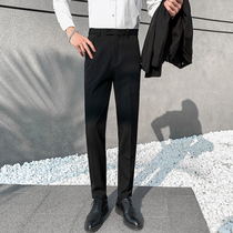 2021 trousers mens business non-iron slim black pants youth handsome casual Korean trend suit pants