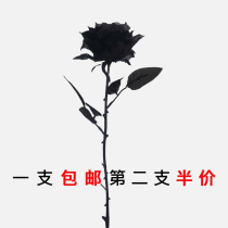 Black Emulation Rose Flowers Dark Jk Write Real Photo Photography Props Gothic Black Rose Fake Flower Bouquet Decoration